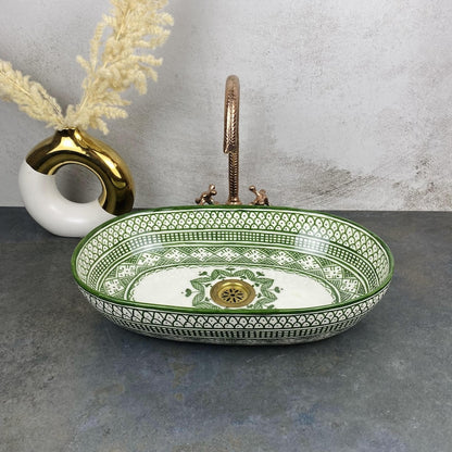 Custom made Oval handcrafted ceramic bathroom vessel Sink - Ivy