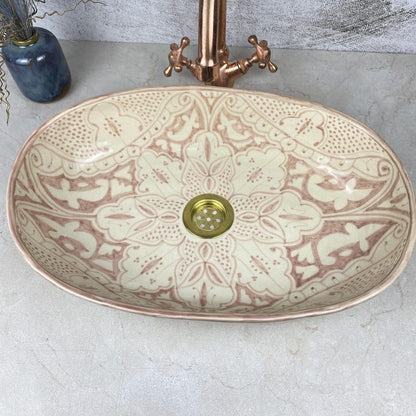 Custom made Oval handmade basin sink - Pink artisan bathroom vessel wash hand sink